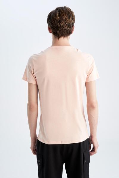 DeFacto Slim Fit Crew Neck Printed 100% Cotton T-Shirt