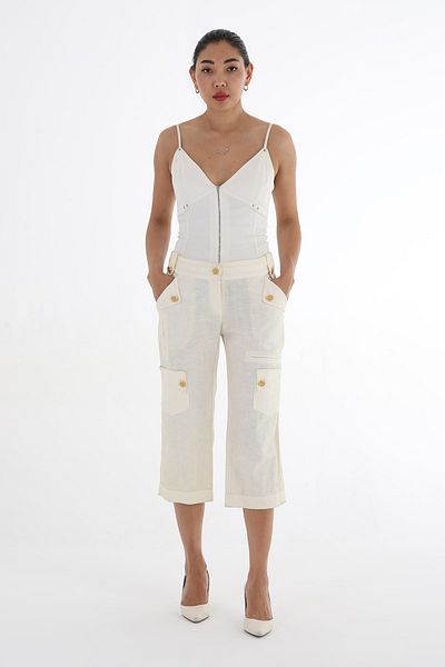 Balizza BLZ-STONE DESIGN BUTTON CARGO POCKET LINEN CAPRY