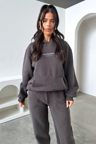 CLAYES 2 Σετ φόρμας Φούτερ Jogger - Smoked Printed Oversize Raised Hooded