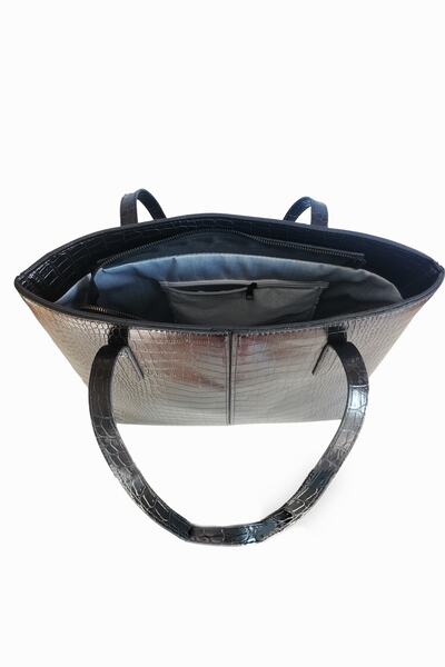 Luvenis Дамска чанта за документи и лаптоп с крокодилски мотив, 13-14 инча