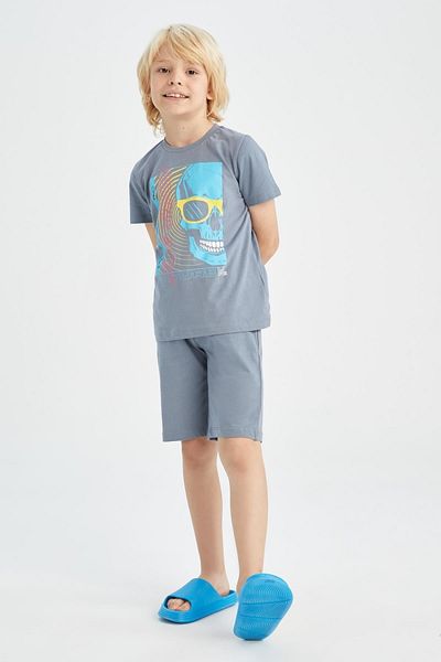 DeFacto Boy's Printed Short Sleeve T-Shirt Shorts Set of 2