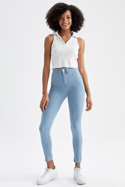 DeFacto Džínové kalhoty Super Skinny Jegging Fit s vysokým pasem