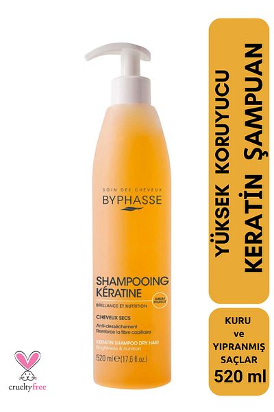 BYPHASSE Keratin Shampoo Dry Hair High Protection 520 ml