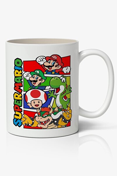 Anime Marketi كوب سوبر ماريو أبيض مطبوع