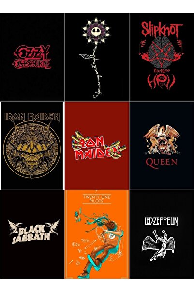 owl bag Set višestrukih nalepnica Metal Bands No. 1