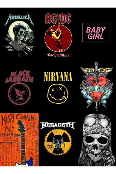 owl bag Set višestrukih nalepnica Metal Bands br. 4