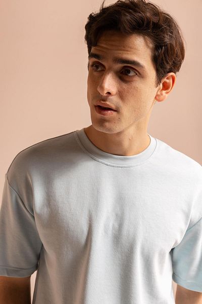DeFacto Tricou de bază cu mânecă scurtă, din bumbac, din țesătură grea, cu gât supradimensionat X3926az23sp