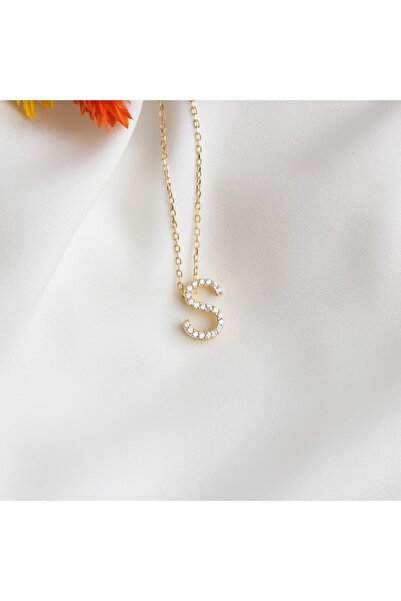 Glorria Gümüş S Harfi Taşlı Kolye