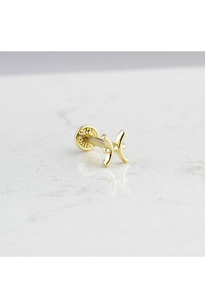 Glorria Gold Fish Sign Tragus Piercing