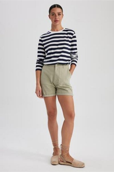 DeFacto Regular Fit Crew Neck Striped Casual Long Sleeve T-Shirt A9442Ax23Wn
