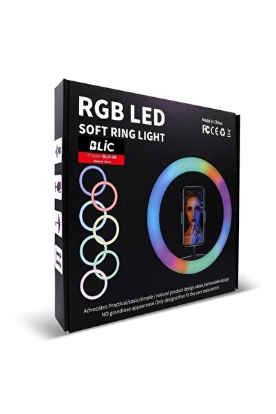 Blic Bld-05 33cm 13 Inc Ayarlanabilir Rgb Led Işık Selfie Işığı Tripot Selfie Çubuğu