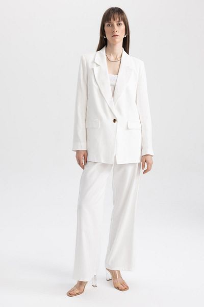 DeFacto Oversize Fit Linen Blended Blazer Jacket Z2536az23sm