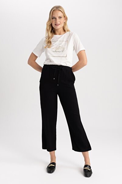 DeFacto Wide Leg Viscose Trousers