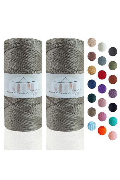 Makromecity Premium 200 Gr 230m Πολυεστέρας Μακραμέ Σχοινί Χώμα 2mm Supla Σχοινί και Νήματα Τσάντας (2x100 γραμμάρια)