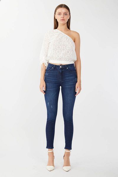 BANNY JEANS Pantaloni elastici Skinny Fit de damă Albastru închis