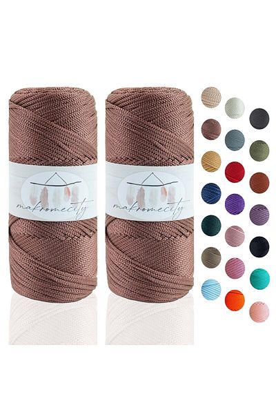 Makromecity Premium 200 Gr 230m Πολυεστέρας Μακραμέ Σχοινί Χάλκινο 2mm Supla Σχοινί και Κλωστή Τσάντας (2x100 γραμμάρια)