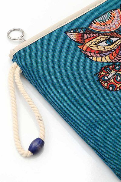 Bursa İpek Cat Pattern Tapestry Handbag