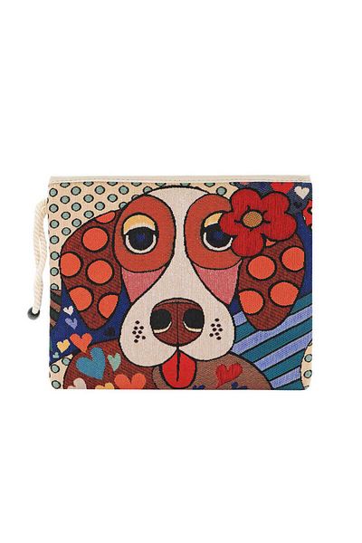 Bursa İpek Dog Pattern Tapestry Handbag