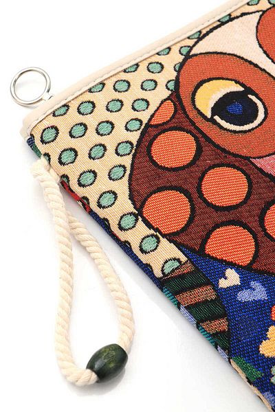 Bursa İpek Dog Pattern Tapestry Handbag