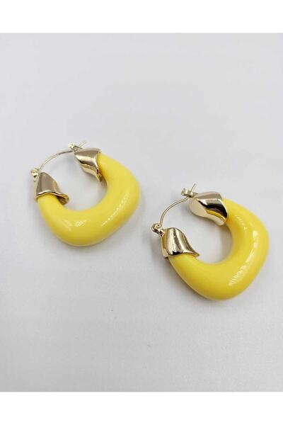 YUGENCONCEPT Renkli Akrilik Reçine Sepet Küpe