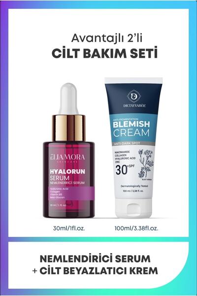 eliamora Yoğun Nemlendirici Serum + Cilt Beyazlatıcı Leke Kremi +30 Spf
