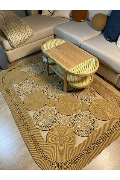 MaVaux Violaceae Jüt Hasırlı Örgü Kilim