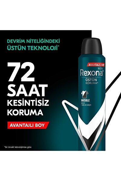 Rexona Men Deodorant Invisible Black White 200 ML - 6'lı Avantaj Paketi
