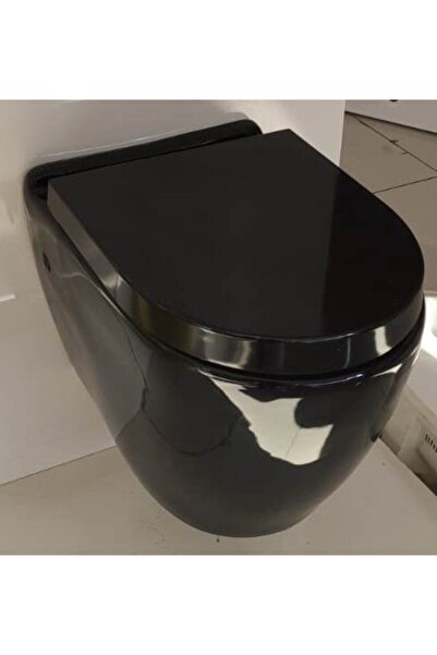 GÜRAL VİT Uno Asma Klozet Siyah Renk + Yavaş Kapanan Kapak