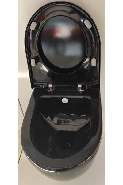 GÜRAL VİT Uno Asma Klozet Siyah Renk + Yavaş Kapanan Kapak