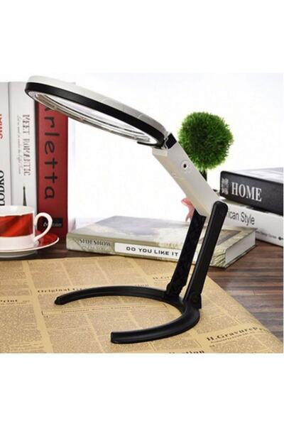 Slons Aksesuar Çok Fonksiyonlu Led Işıklı Masa Üstü Büyüteç Özel Kitap Okumak Için