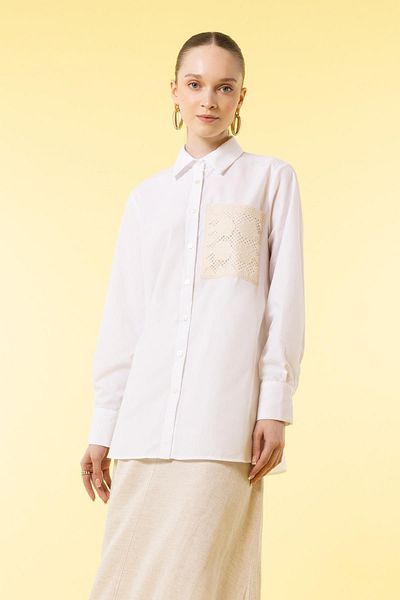 DeFacto Regular Fit Poplin Long Sleeve Shirt Tunic A6648ax23sm