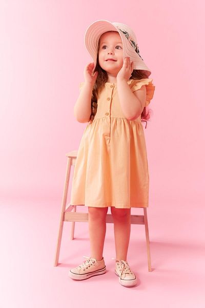 DeFacto Baby Girl Sleeveless Linen Look Dress Z7402a223sm