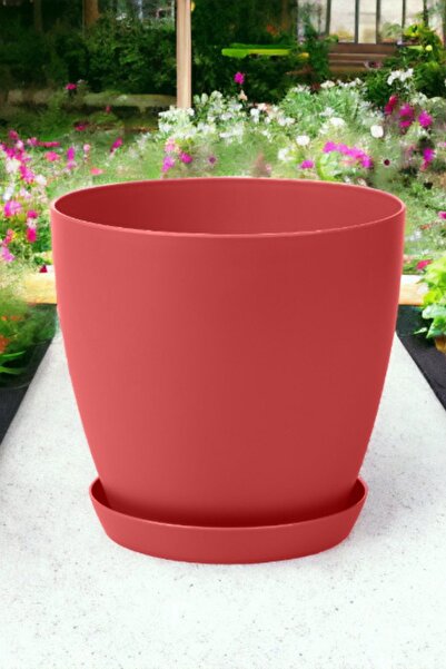 Melkan Home Dekoratif Begonya Saksı 22 Litre Kırmızı