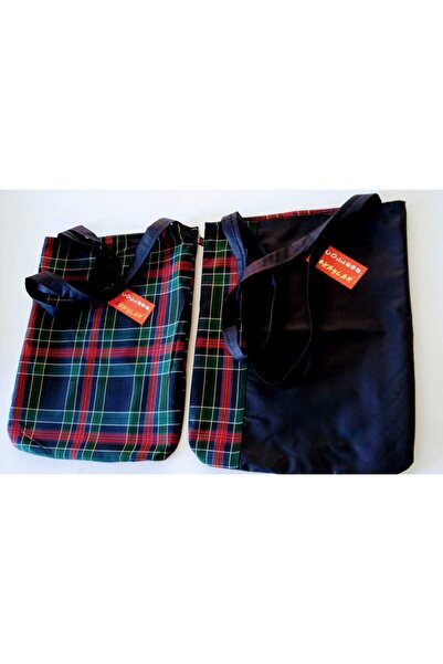 AKAYLAR Ekose Çift Taraflı Su Geçirmez Omuz Çantası