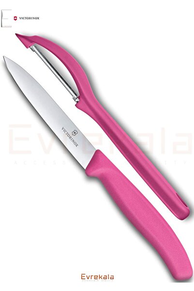 Victorinox Evrekala Shop Soyucu ve Bıçak Seti Victorinox Pink Knife Peeler Set