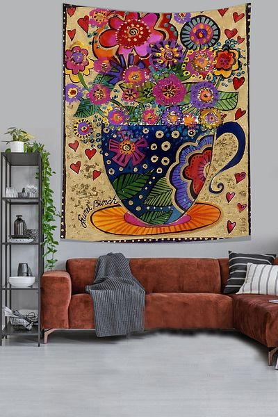 on the clouds Ethnic Pattern Floral Cup Αδιάβροχο υφασμάτινο κάλυμμα τοίχου Ταπετσαρία τοίχου