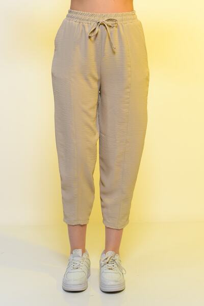 SAUNA SUIT Ince Yazlik Yüksek Bel Rahat Pamuklu Slouchy Pantolon MARU STORE