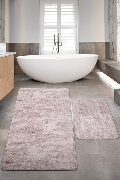 Nova Vizon Leke Tutmaz Yıkanabilir Kaymaz Yumuşak Yüzeyli Büyük Ebat Banyo Takımı 80x150 & 50x80