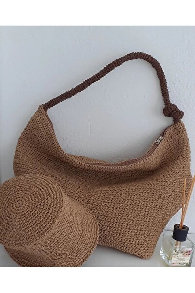 Tozpembehome حقيبة القش وقبعة