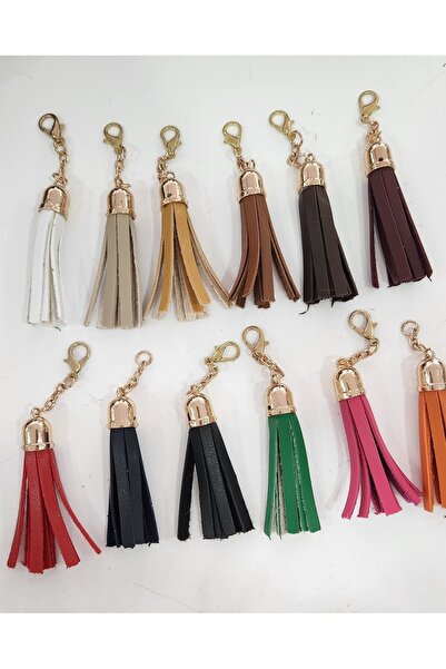 fundahobi حقيبة شرابة (إكسسوار ذهبي) - بني