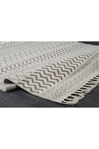 Almoss ALATURKA 4952A BEYAZ-KAHVE DEKORATİF MAKİNE HALISI