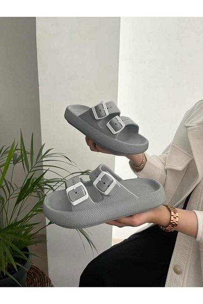 Behtah Kundura Unisex διπλή ταινία Μαλακή χοντρή αντιολισθητική σόλα Soelite Beach Pool Garden Sea Casual Παντόφλες
