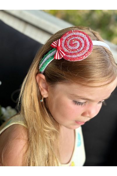 QUEEN AKSESUAR Luxury fashion giant glitter lollipop candy bow tiara female child tiara red white