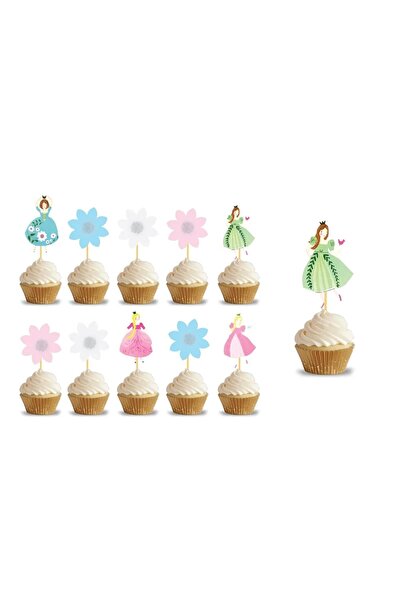 aşkın concept Meri Meri Prenses Simli Baskılı Parti Kürdanı 10'lu