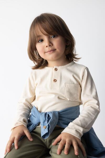 DeFacto Chlapecké tričko s dlouhým rukávem s výstřihem