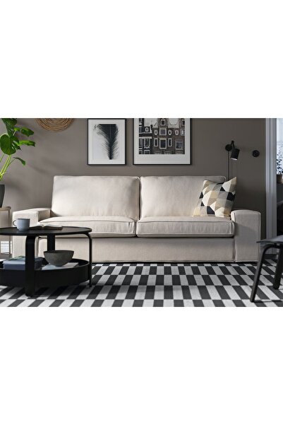 ERİZA Kuanza Kanepe, Kırık Beyaz, Keten 10 (210CM)