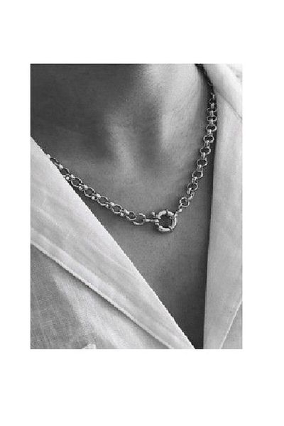 X-Lady Accessories Silver Color Women's New Season Necklace with Helm Figure on Sailor Chain - 2705
