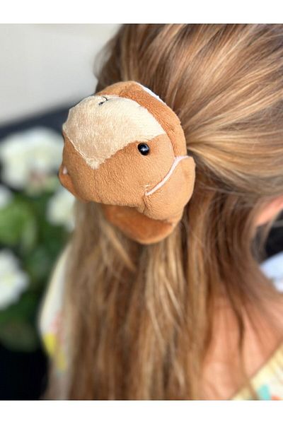 QUEEN AKSESUAR Luxury fashion cute plush puppy teddy dog slippers female child automatic pensli buckle