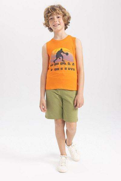 DeFacto Boy's Elastic Waist Pike Basic Straight Bermuda Shorts Z5290A623Sm