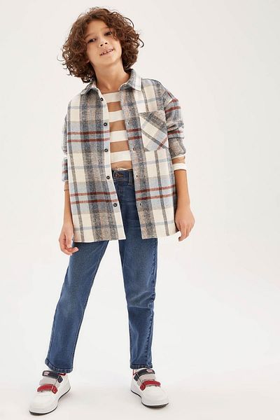 DeFacto Boy's Long Sleeve Flannel Shirt